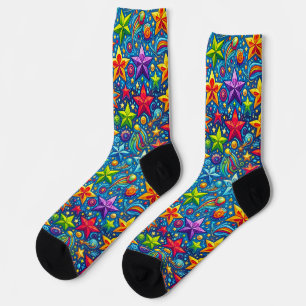 Chaussette Motif d'étoiles colorées