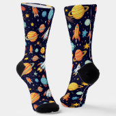 Chaussette Motif d'exploration spatiale coloré (Angulaire)