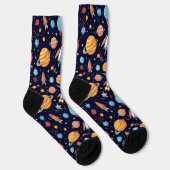 Chaussette Motif d'exploration spatiale coloré (Droite)