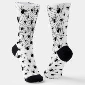 Chaussette Motif d'Halloween Black White araignées (Angulaire)