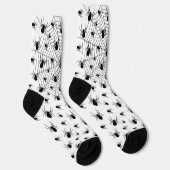 Chaussette Motif d'Halloween Black White araignées (Droite)