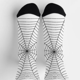 Chaussette Motif d'Halloween blanc et noir