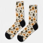 Chaussette Motif d'Halloween rétro (Gauche)