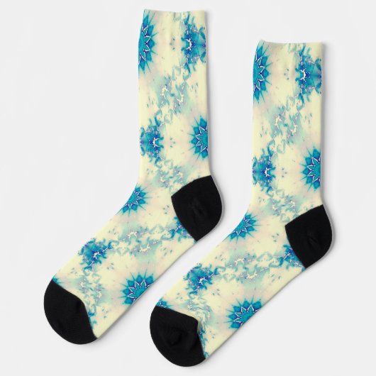 Chaussette Motif d'hiver Frosty Blue Snowflake (Gauche)