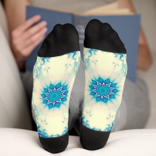 Chaussette Motif d'hiver Frosty Blue Snowflake (Fond)