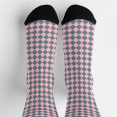 Chaussette Motif diamant à carreaux gris rose (Haut)
