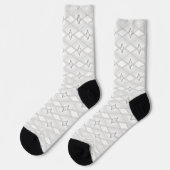 Chaussette Motif diamant blanc Abstrait unique géométrique (Gauche)