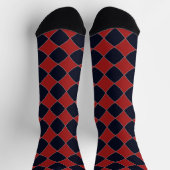 Chaussette Motif diamant rouge et bleu (Haut)