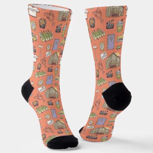 Chaussette Motif d'icônes colorées FRIENDS™ (Angulaire)