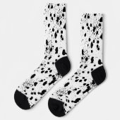 Chaussette Motif d'impression noir et blanc dalmate (Gauche)