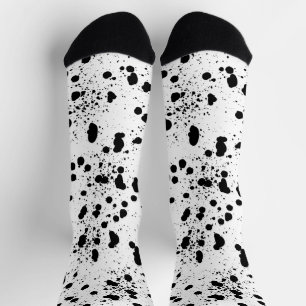 Chaussette Motif d'impression noir et blanc dalmate