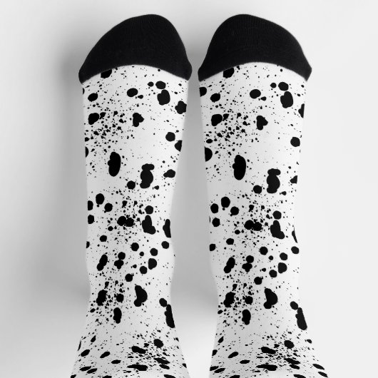 Chaussette Motif d'impression noir et blanc dalmate (Haut)