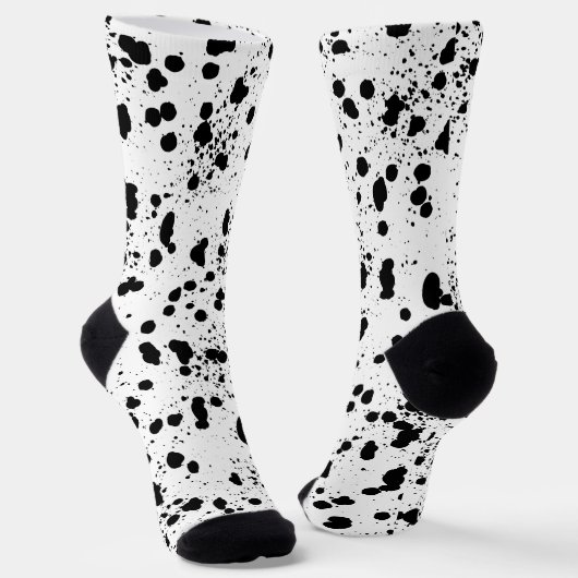 Chaussette Motif d'impression noir et blanc dalmate (Angulaire)