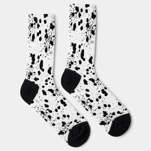 Chaussette Motif d'impression noir et blanc dalmate (Droite)