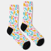Chaussette Motif Dinosaur rose et Turquoise (Droite)