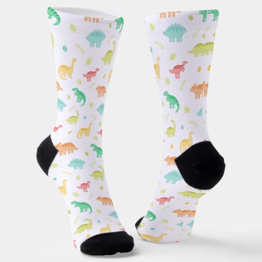 Chaussette Motif Dinosaure de couleur personnalisé (Angulaire)