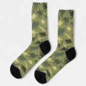 Chaussette Motif Dinosaure, Silhouette Dinosaure, Dino Vert (Gauche)