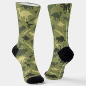 Chaussette Motif Dinosaure, Silhouette Dinosaure, Dino Vert (Angulaire)