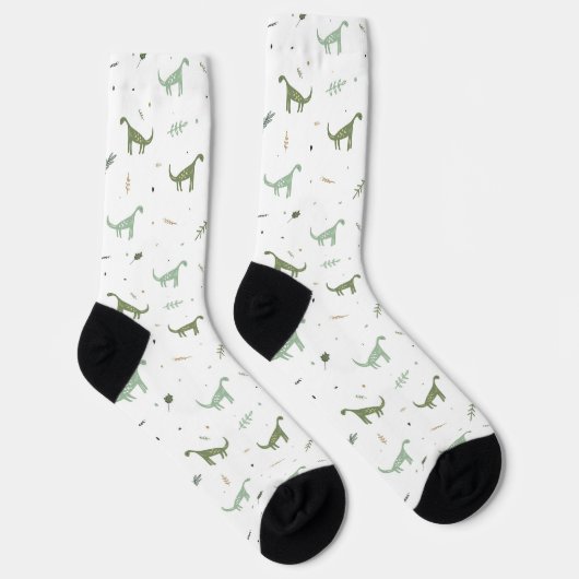 Chaussette Motif Dinosaure Vert (Droite)