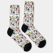 Chaussette Motif Doodle Mignon (Droite)