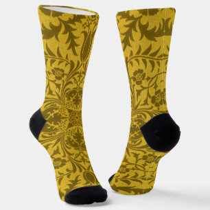 Chaussette Motif doré jaune vigne sans couture de William Mor