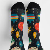 Chaussette Motif d'ornements en bleu marine (Haut)