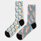 Chaussette Motif drôle de bacon et d'œufs (Gauche)