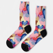 Chaussette Motif du coeur des couleurs (Gauche)