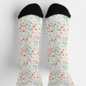 Chaussette Motif du jardin de fleurs Pastel (Haut)