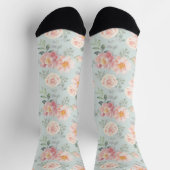 Chaussette Motif du jardin rose Rose Rose Pastel (Haut)