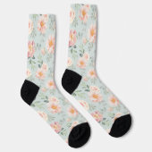 Chaussette Motif du jardin rose Rose Rose Pastel (Droite)