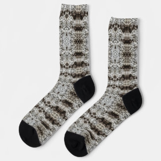 Chaussette Motif Écorce d'Arbre Tigre Blanc