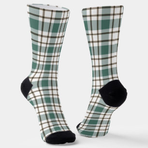 Chaussette motif écossais vert à damiers clair