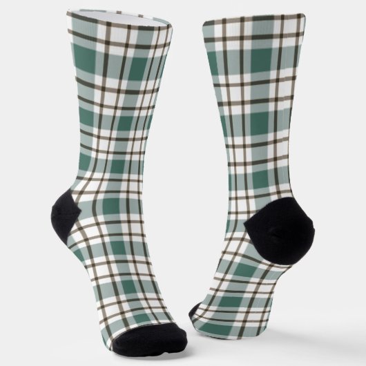 Chaussette motif écossais vert à damiers clair (Angulaire)
