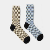 Chaussette Motif Empreinte de Patte Argent Bleu