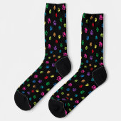 Chaussette Motif Empreintes de Pattes Colorées Noir (Gauche)