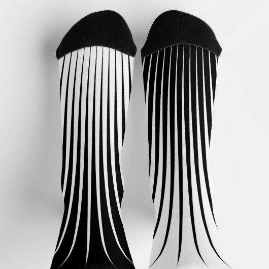 Chaussette Motif en bande blanche et noire très unique (Haut)