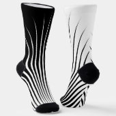 Chaussette Motif en bande blanche et noire très unique (Angulaire)