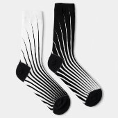 Chaussette Motif en bande blanche et noire très unique (Droite)