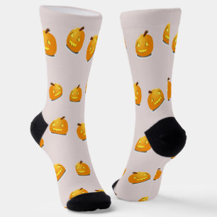 Chaussette Motif en chef citrouille orange