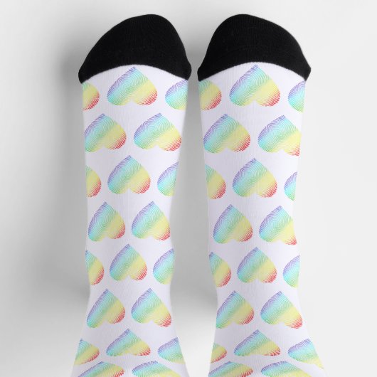 Chaussette Motif en forme de coeur arc-en-ciel (Haut)