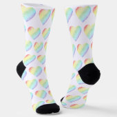 Chaussette Motif en forme de coeur arc-en-ciel (Angulaire)