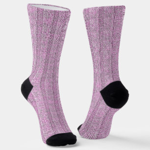 Chaussette Motif en tricot rayé Jersey en rose poudré