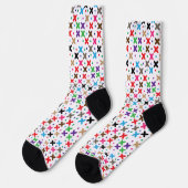 Chaussette Motif étoile multicolore vibrant (Gauche)
