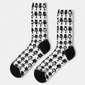 Chaussette Motif Expressions de chats noirs mignons (Gauche)