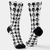 Chaussette Motif Expressions de chats noirs mignons (Angulaire)