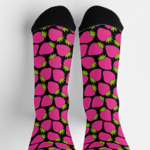 Motif Fantaisiste aux Fraises Rose Féminin Mignon