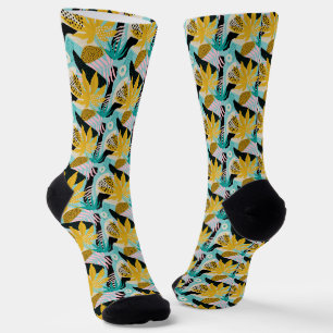 Chaussette Motif Feuille de la forêt tropicale tropicale