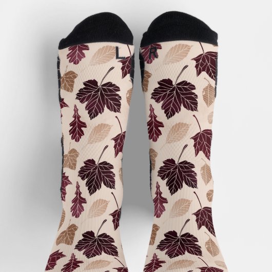 Chaussette Motif feuille multicolore d'automne (Haut)