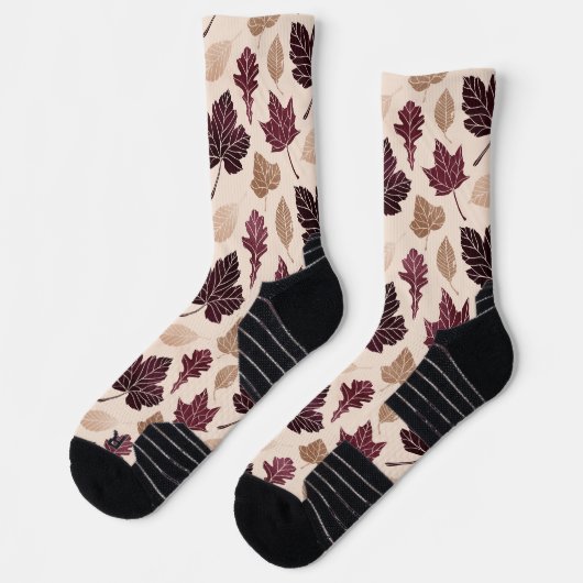 Chaussette Motif feuille multicolore d'automne (Gauche)